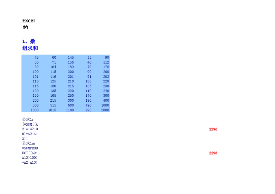 Excel的SUM函数9种公式设置范例(由WORD转换,真正的实例)_第1页