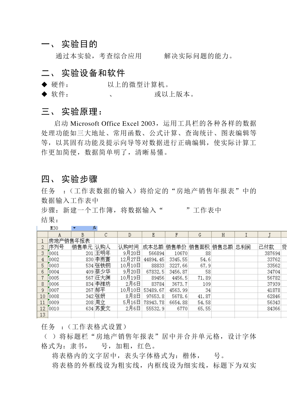 excel的实验报告_第2页