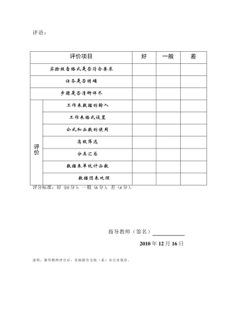 excel的实验报告