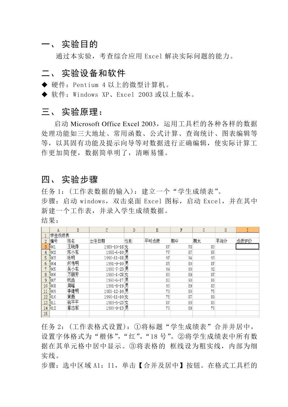 Excel综合实验报告_第3页