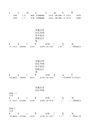 excel计算大全钢结构计算表格稳定计算