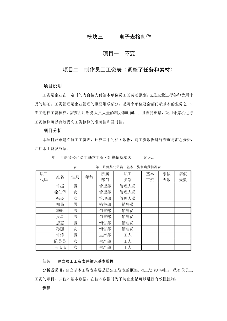 Excel讲解及练习员工工资表_第1页