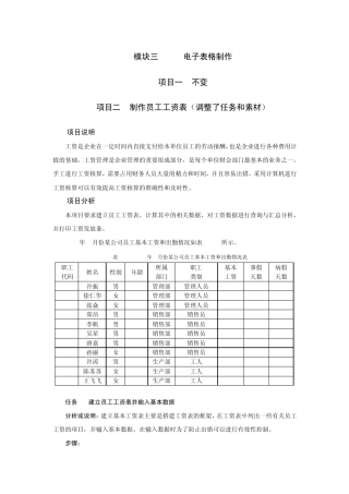 Excel讲解及练习员工工资表