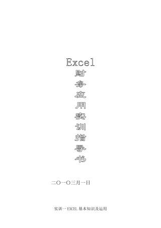 Excel财务应用实训指导书