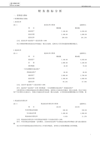 EXcel财务报表数据分析