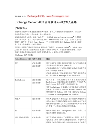 exchangeserver2003管理收件人和收件人策略