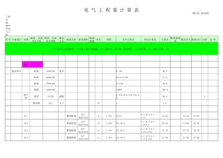 E算量软件电气工程计算底稿