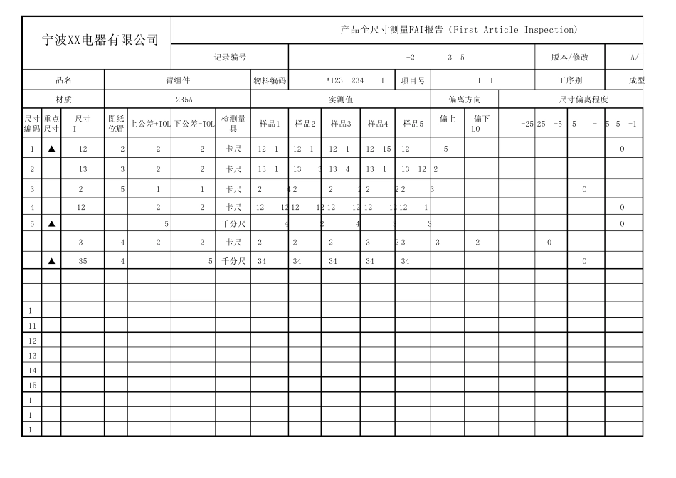 FAI全尺寸检验报告_第1页