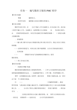 FANCK编写数控刀架的PMC程序