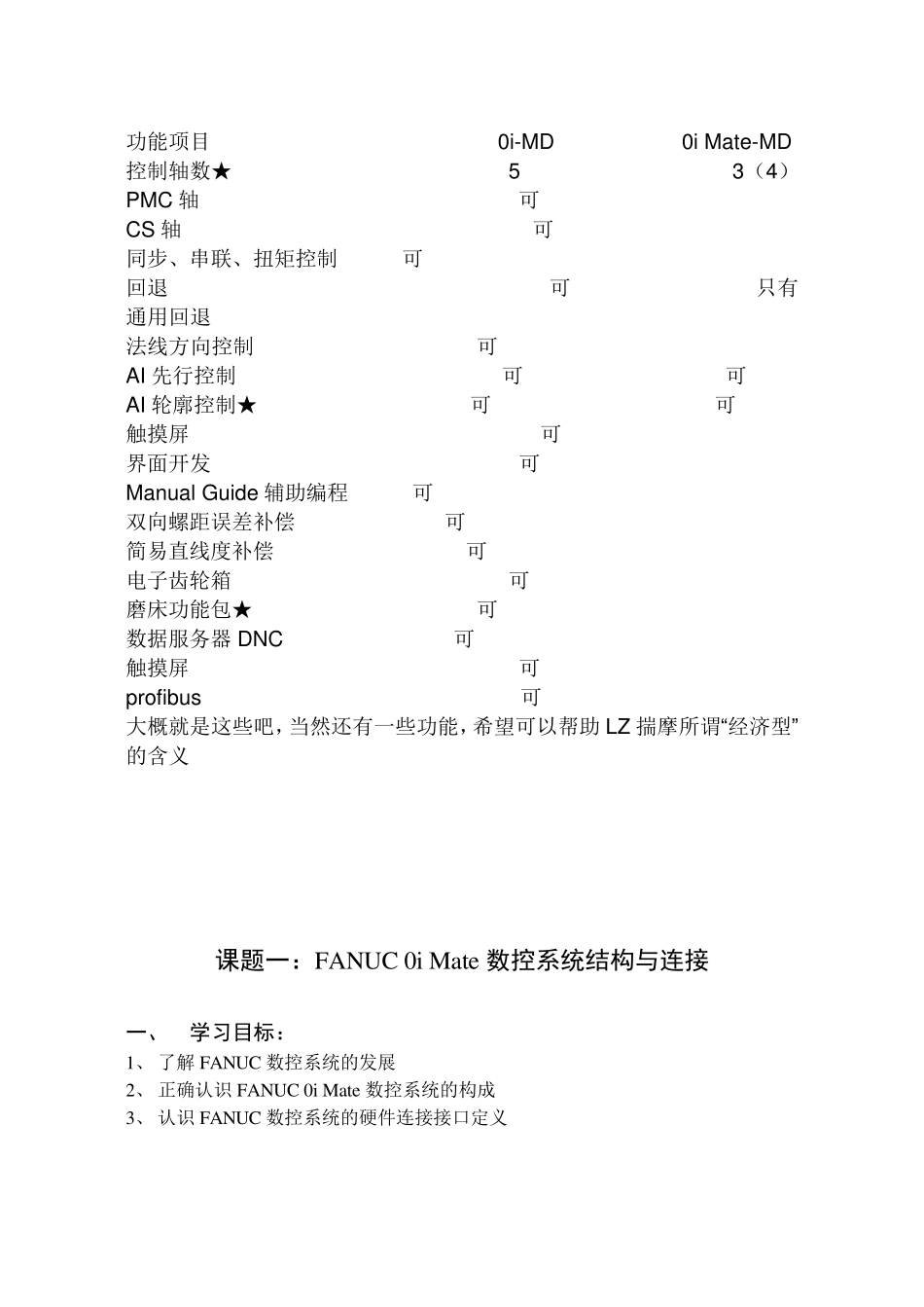 FANUC0iMateMD与0iMD数控系统的区别_第1页