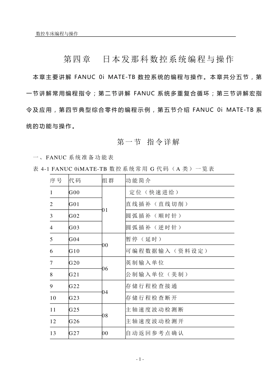 FANUC0iMATETB数控系统的编程与操作_第1页