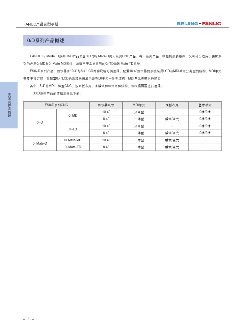 FANUC产品选型手册系统分册_第2页