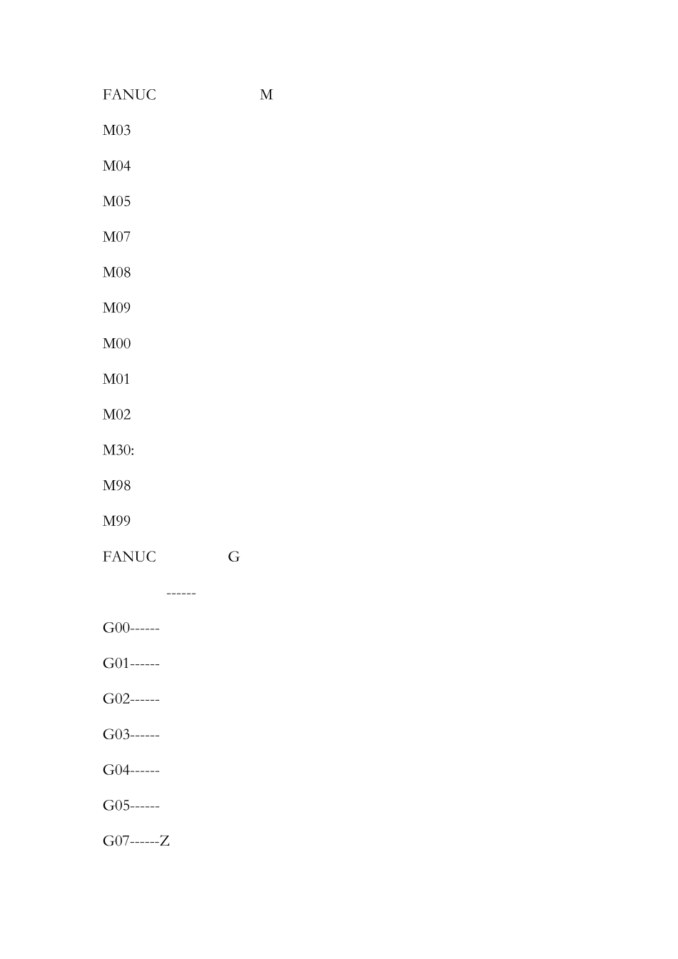 FANUC数控系统常用M代码_第1页