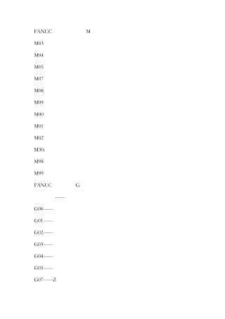 FANUC数控系统常用M代码