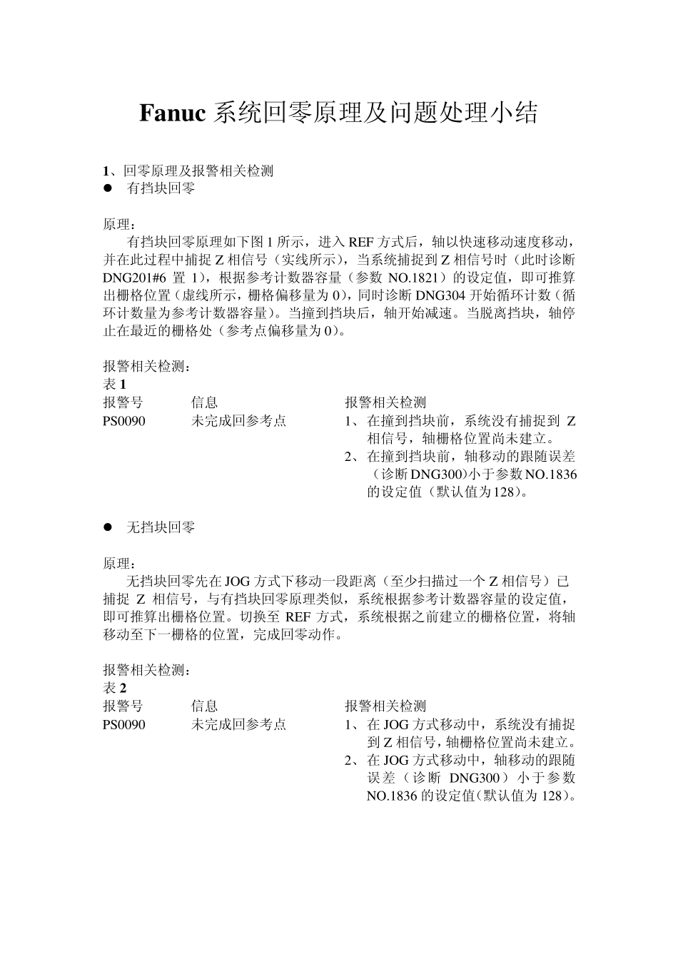 Fanuc系统回零原理及问题处理小结_第1页