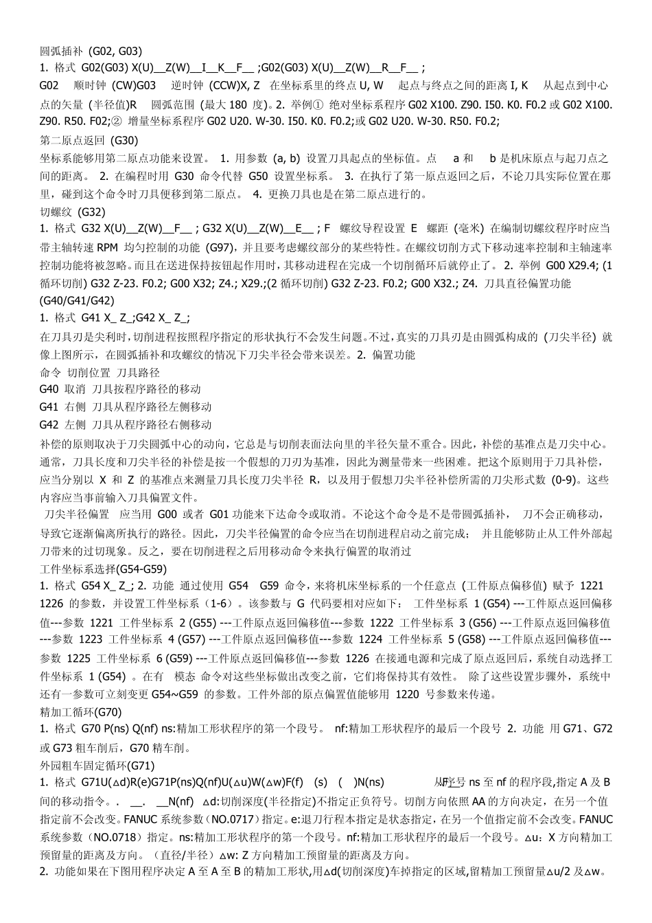 FANUC系统数控车的编程指令及其指令格式_第3页