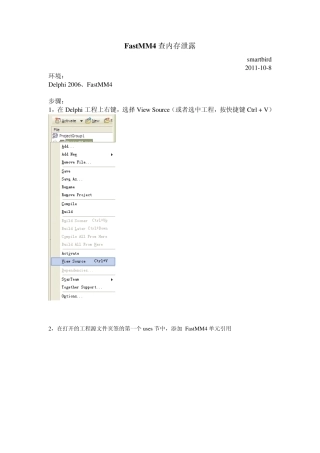 FastMM4查内存泄露