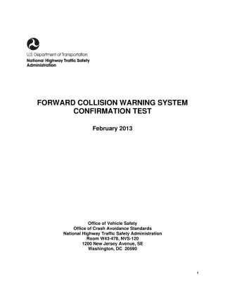 FCW系统有效性测试标准_FCW_NCAP_Test_Procedure_272013