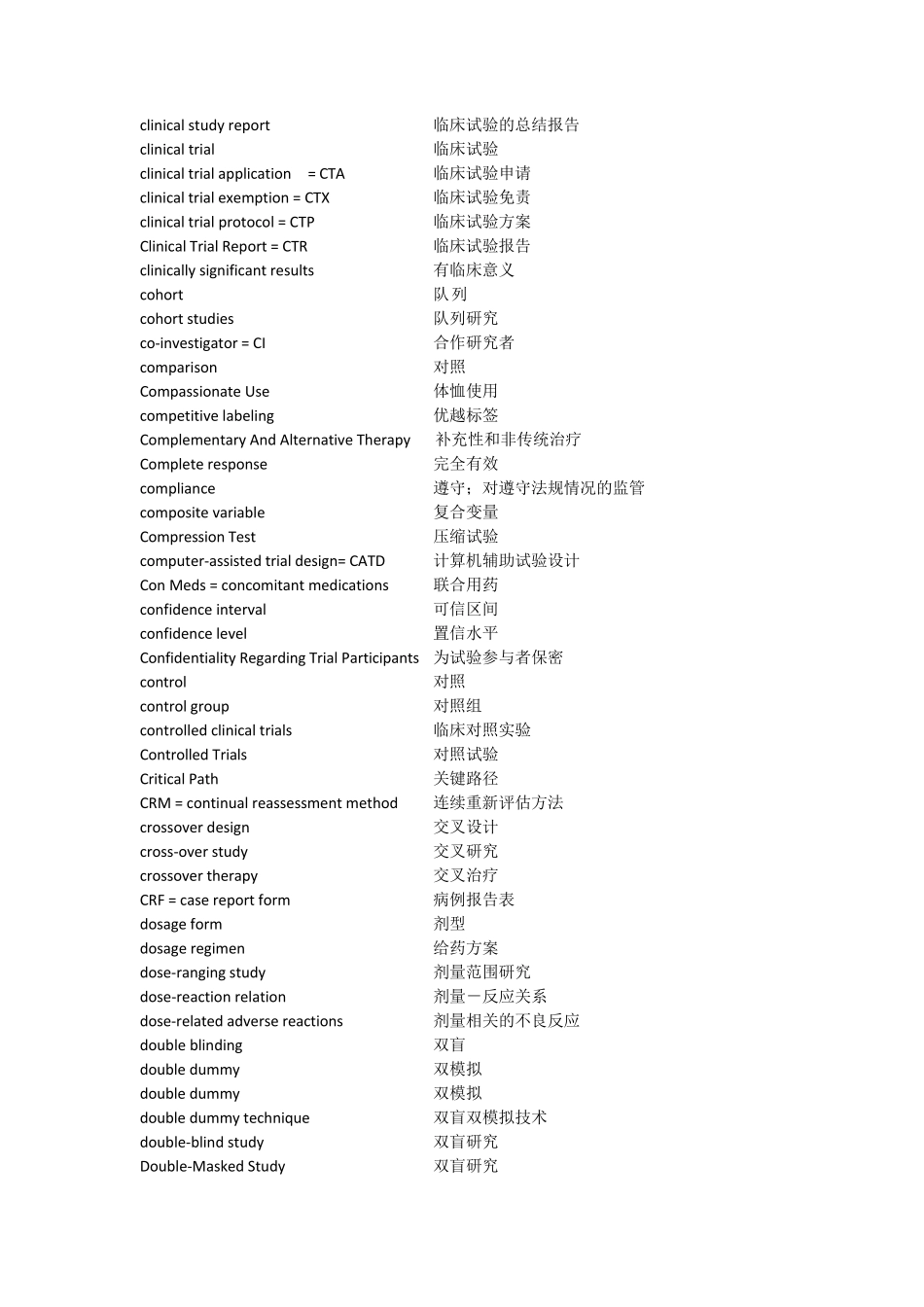 FDA临床试验常见词汇中译文对照_第3页
