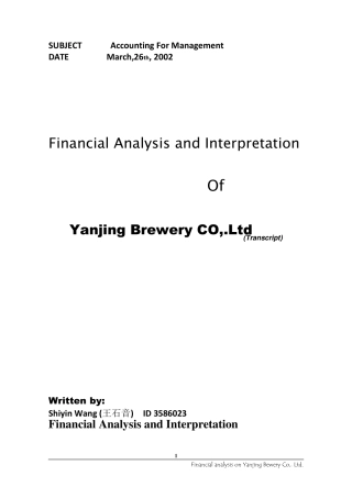 Financialanalysisreport