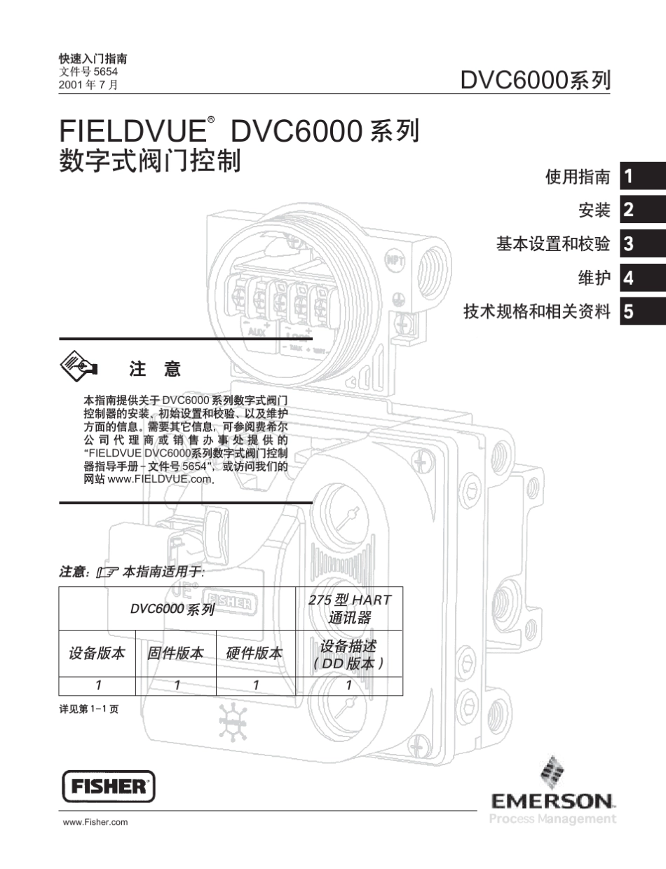 FisherDVC6000快速入门指南_第1页