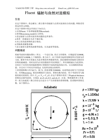 Fluent实例：辐射与自然对流模拟