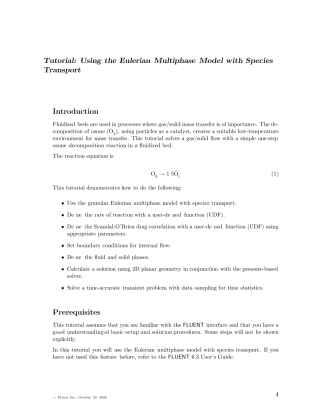 FLUENT流化床模拟实例
