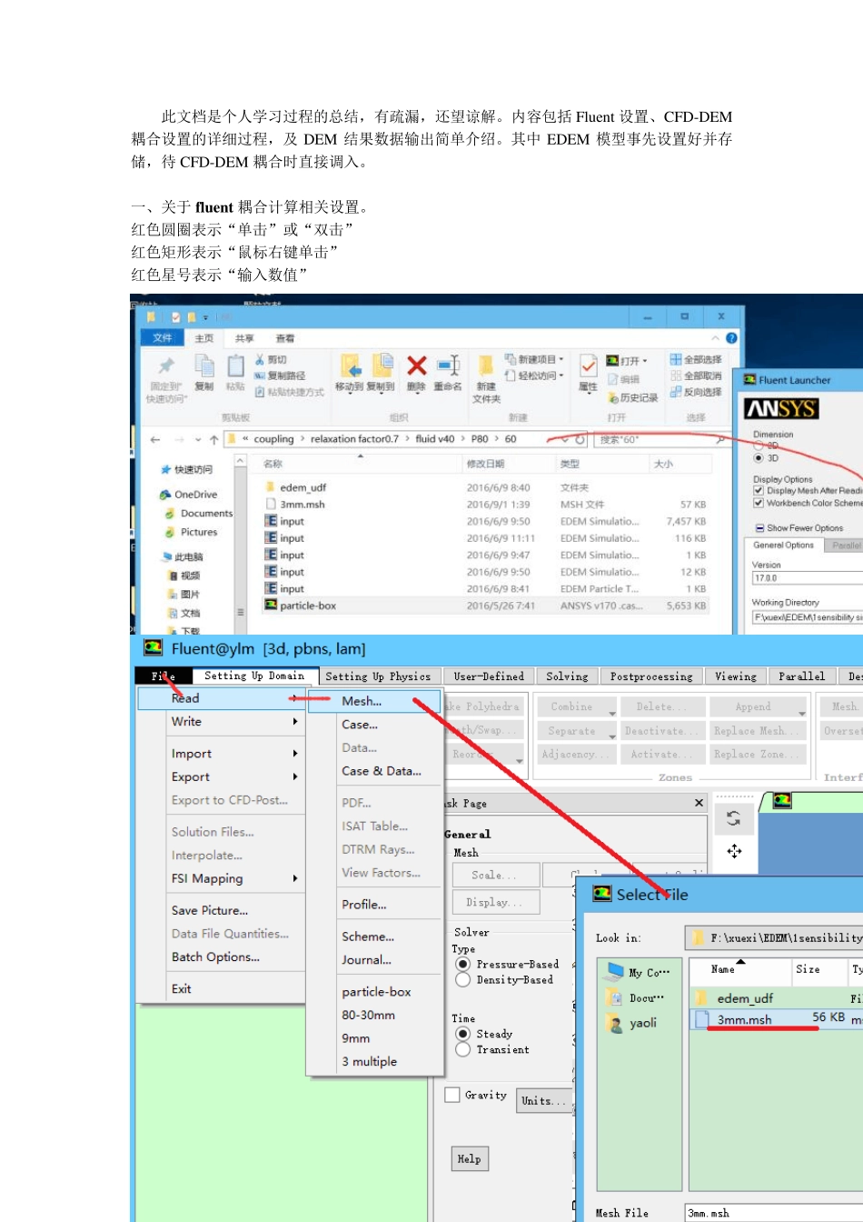 Fluent设置、CFDDEM耦合设置_第1页