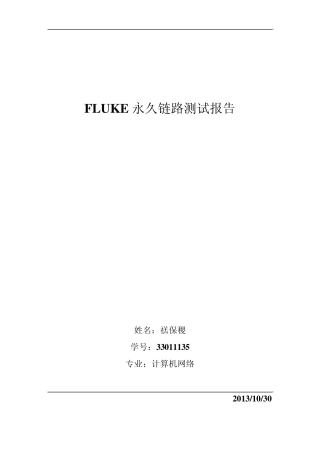 fluke测试分析报告