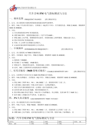 FM指标测试与方法