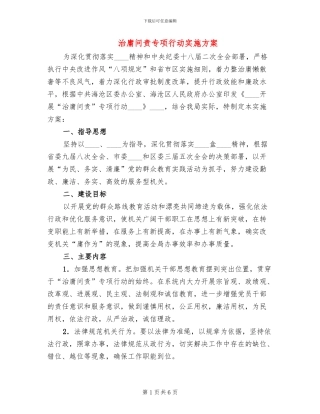 治庸问责专项行动实施方案