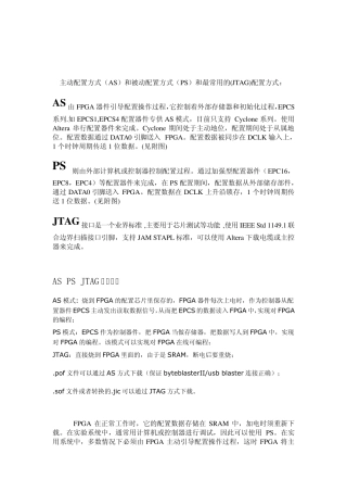 FPGA固化程序(ASP模式)下载