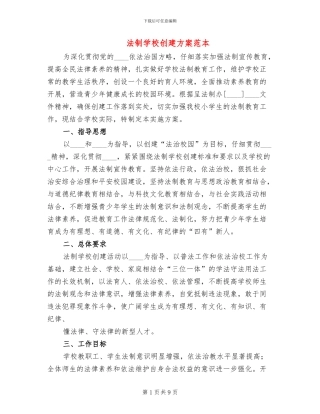 法制学校创建方案范本