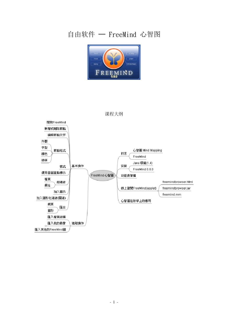 FreeMind中文教程(简易教程)_第1页