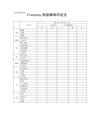 Frenchay构音障碍评定