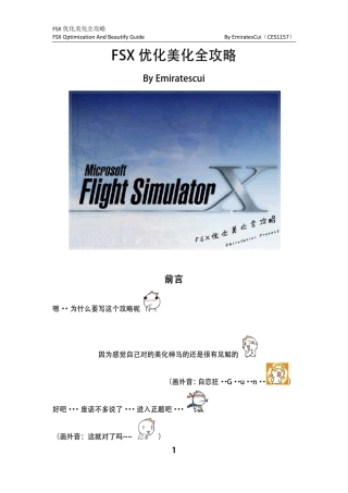 FSX优化美化全攻略