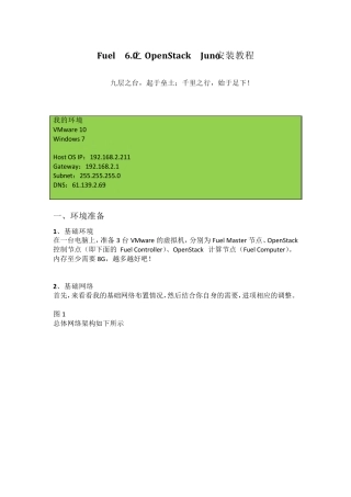Fuel6.0之OpenStackJuno安装教程