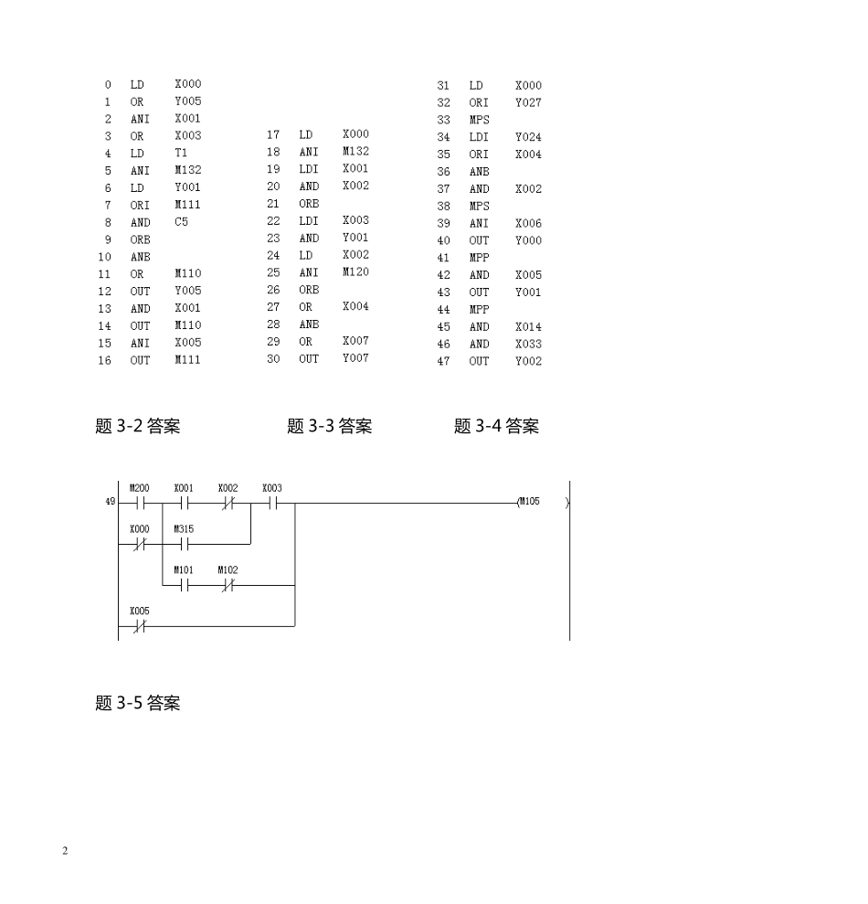 FX系列PLC编程及应用第2版习题答案_第2页