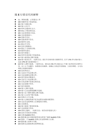 G3网卡、随E行错误代码及解决方法