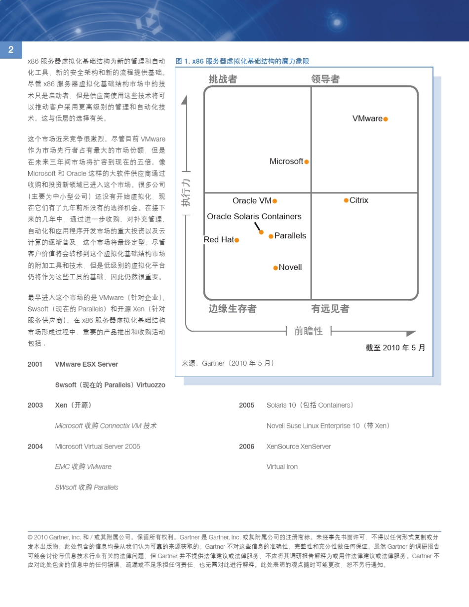 Gartner白皮书《x86服务器虚拟化基础架构的魔力象限》_第2页