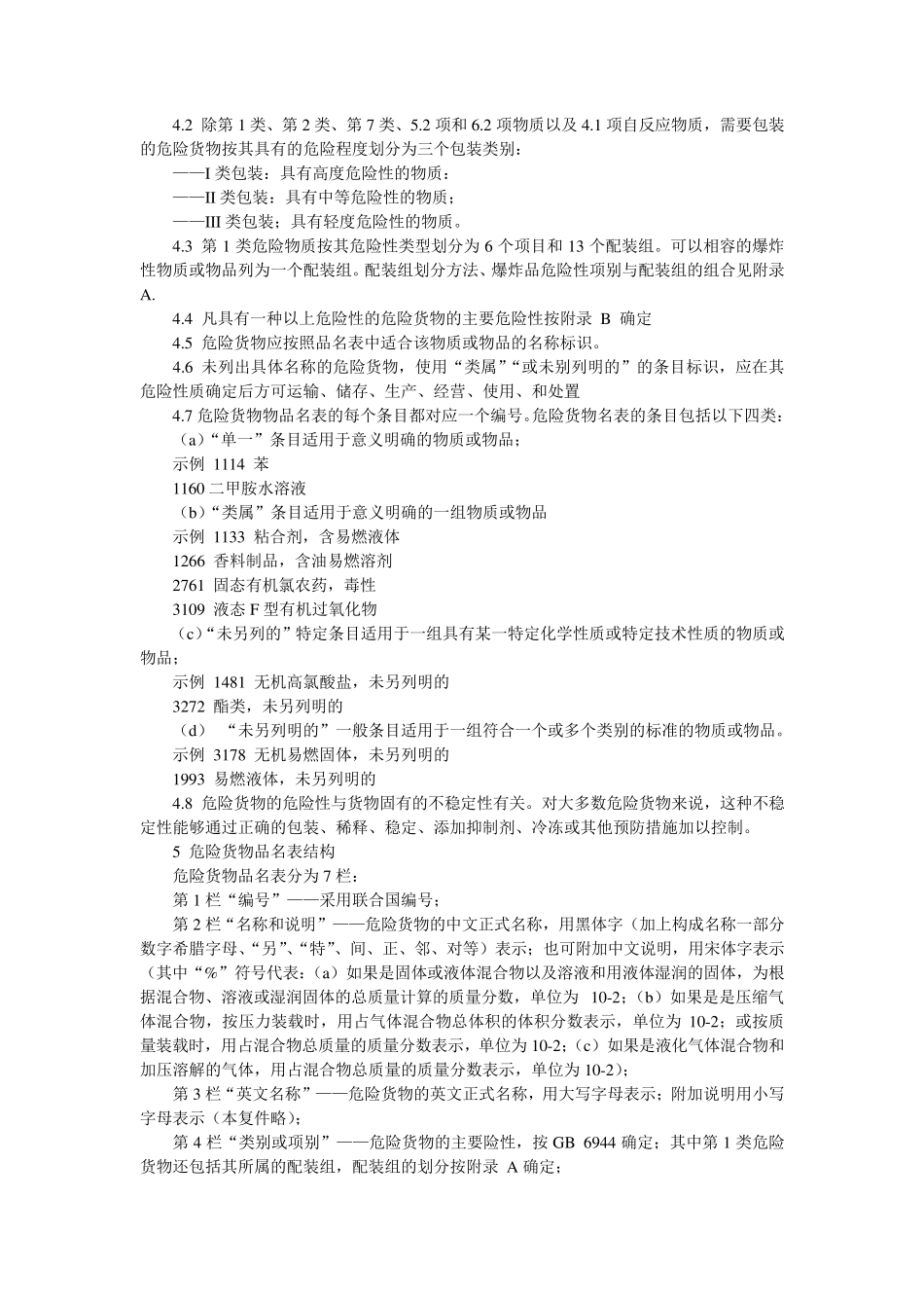 GB122682005《危险货物品名表》_第2页