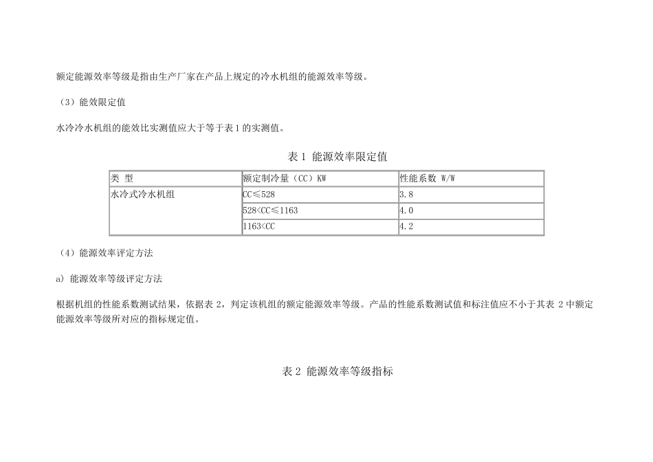 GB195772004《冷水机组能效限定值及能源效率等级》_第2页