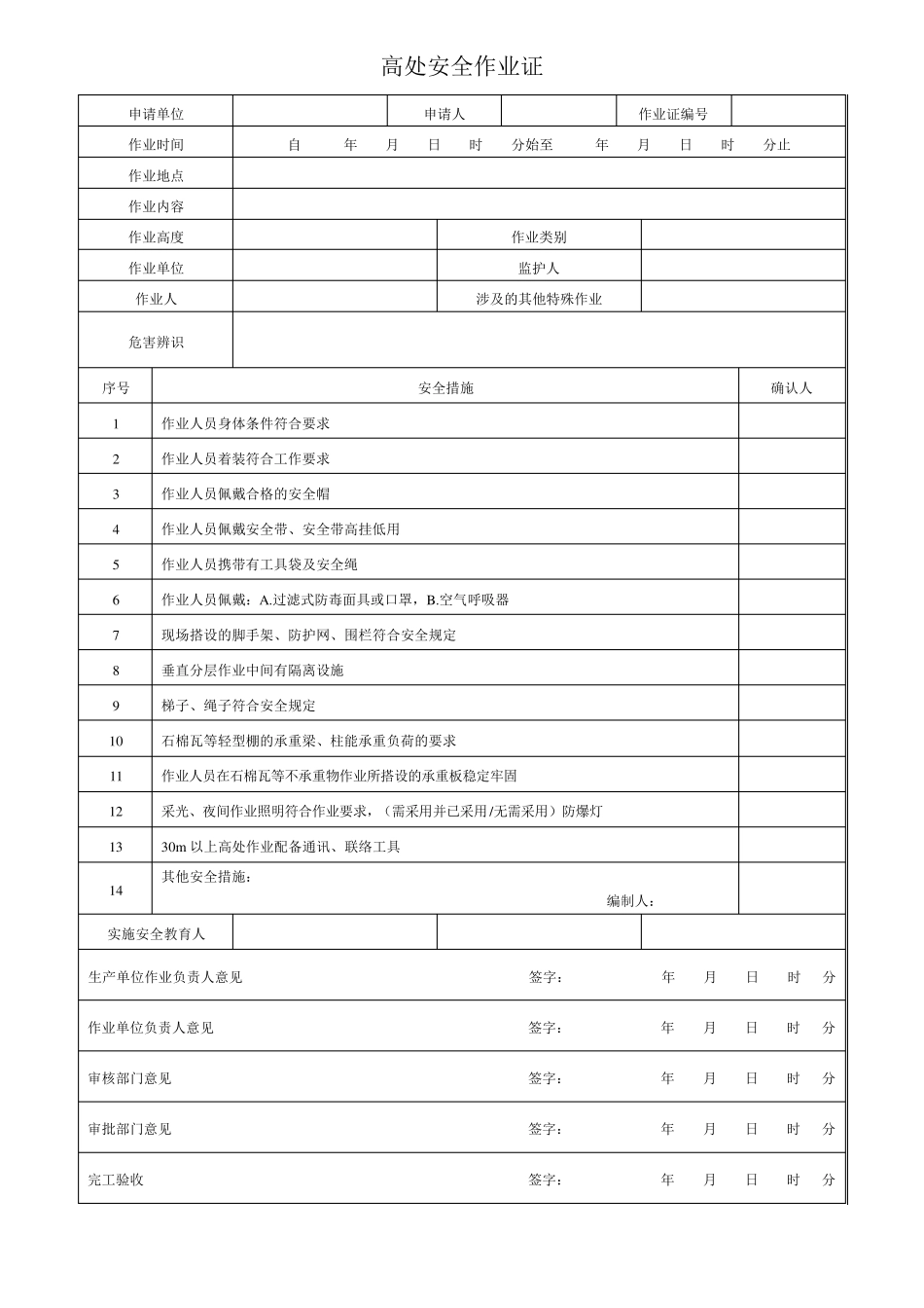 GB308712014_八大特殊作业票证_第3页