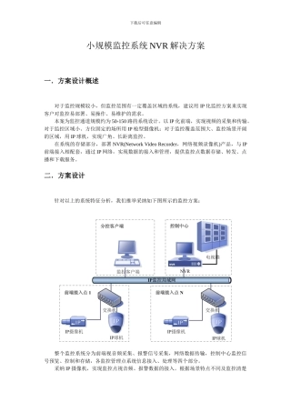 海康威视小规模NVR监控解决方案