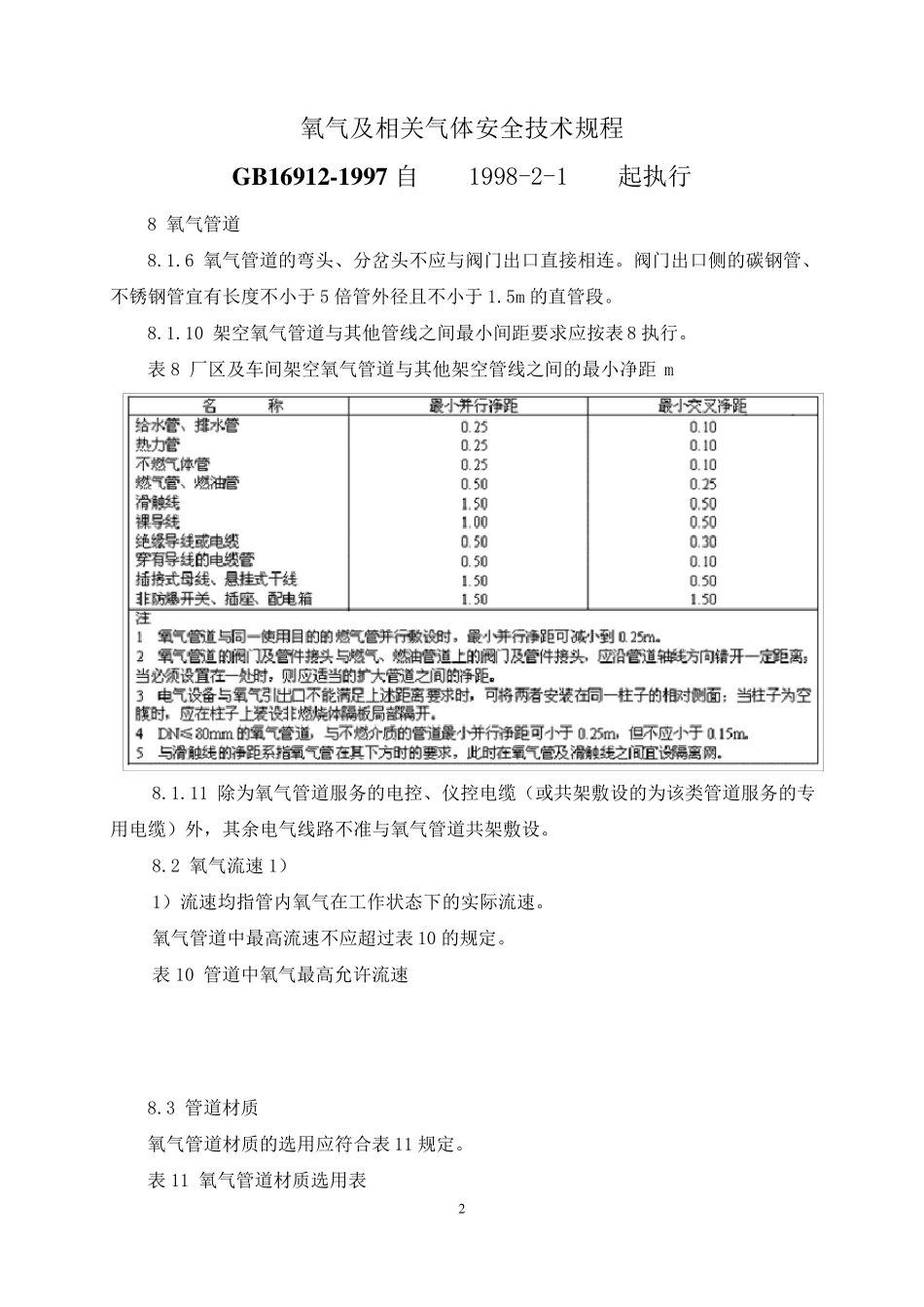 GB50030氧气管线设计规范要求_第2页