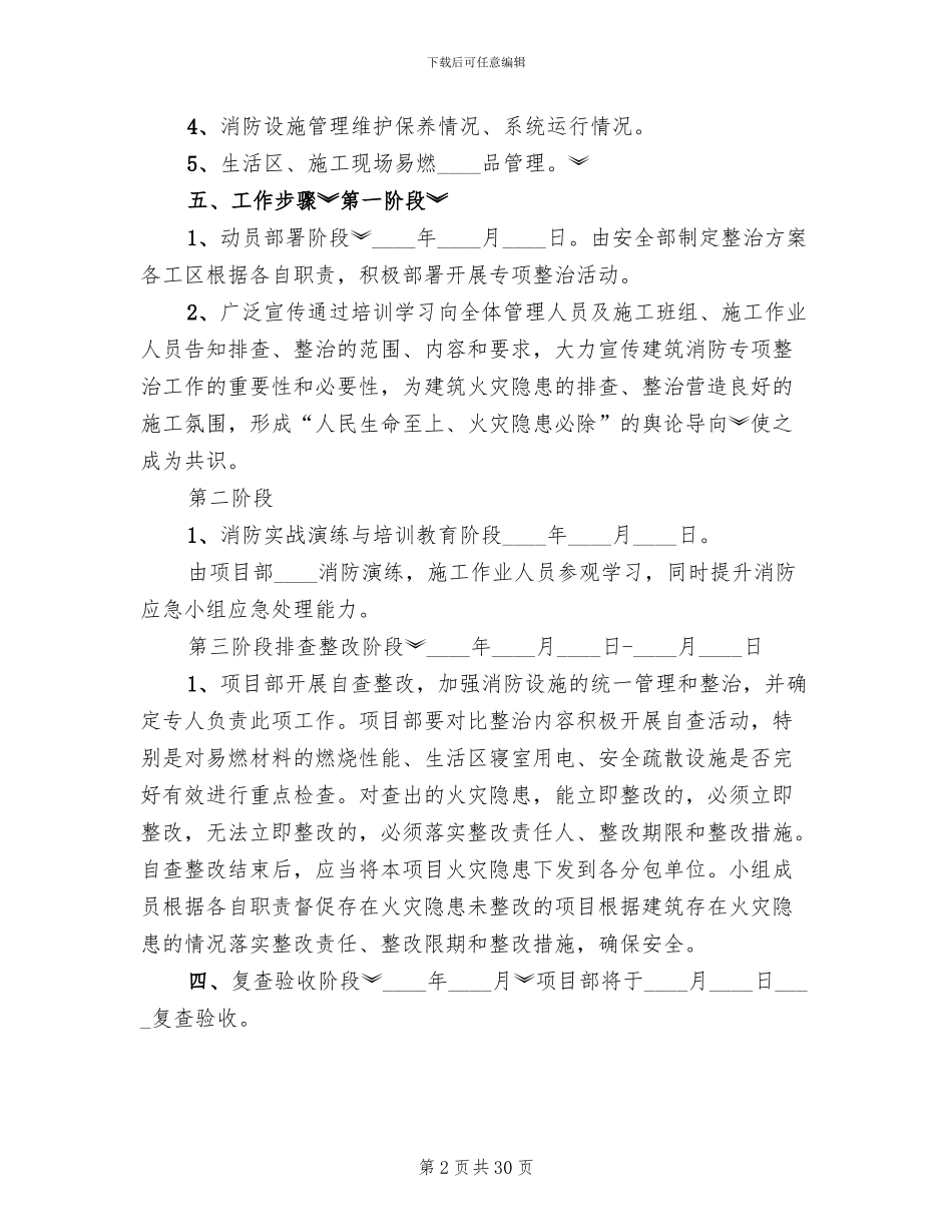 消防安全专项整治实施方案范本(10篇)_第2页