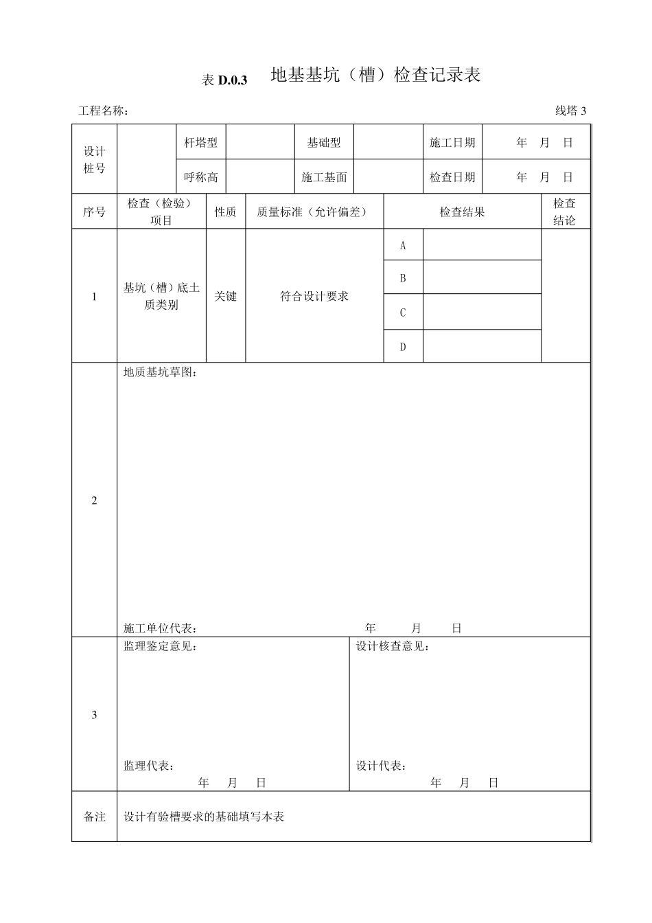 GB501732014电气装置安装工程66kV及以下架空电力线路施工及验收规范D类表格_第3页