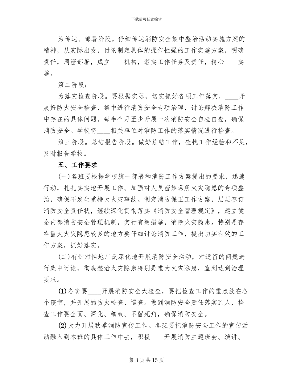 消防安全专项整治工作方案(4篇)_第3页