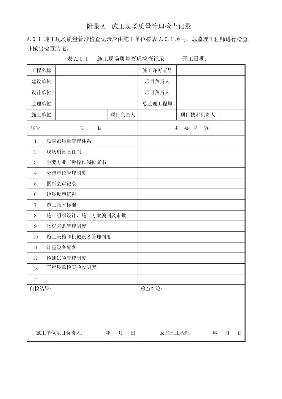 GB503002013建筑工程施工质量验收统一标准附表word版_第1页