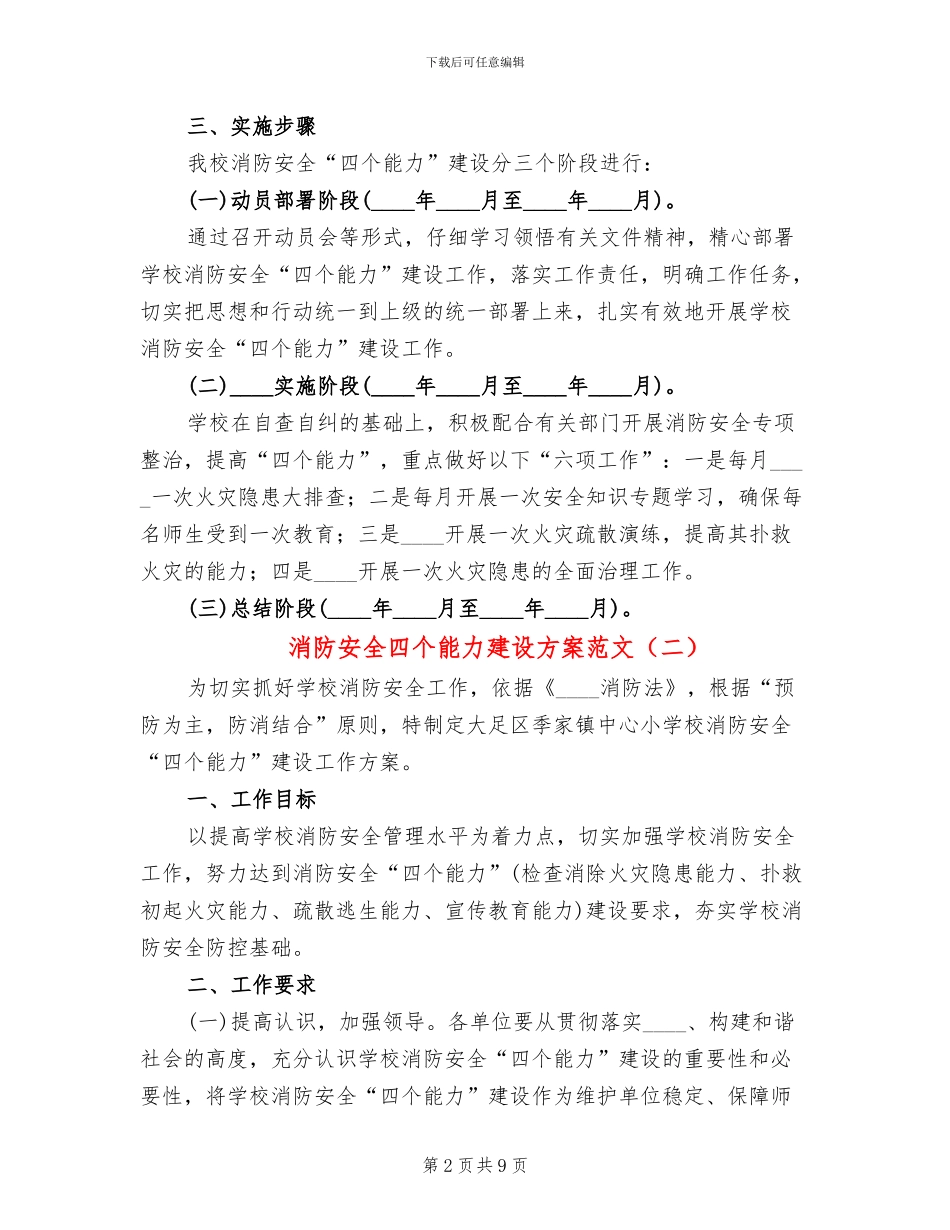 消防安全四个能力建设方案范文_第2页